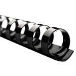 GBC CombBind Standard Spines, 3/4" Diameter, 160 Sheet Capacity, Black, 100/Box (GBC4000104) View Product Image