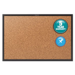 Quartet Classic Series Cork Bulletin Board, 48" x 36", Tan Surface, Black Aluminum Frame