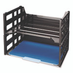 Officemate High Rise Desk Tray, 2 Sections, Letter Size Files, 13.25" x 9" x 10.25", Black, 2/Pack