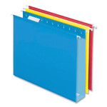 Pendaflex Colored Reinforced Hanging Folders, Letter Size, 1/5-Cut Tabs, Assorted Colors, 12/Box