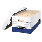 Bankers Box PRESTO Heavy-Duty Storage Boxes, Letter Files, 13" x 25.38" x 10.5", White/Blue, 12/Carton (FEL0063101) View Product Image