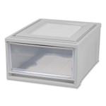 IRIS Stackable Storage Drawer, 7.75 gal, 15.75" x 19.62" x 9", Gray/Translucent Frost Product Image 