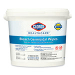 Clorox Healthcare Bleach Germicidal Wipes, 1-Ply, 12 x 12, Unscented, White, 110/Bucket (CLO30358) View Product Image