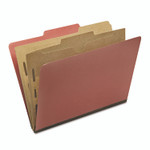 AbilityOne 7530016006976, SKILCRAFT Pocket Classification Folder, 2" Expansion, 2 Dividers, 6 Fasteners, Legal Size, Earth Red, 10/Box