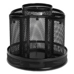 Rolodex Wire Mesh Spinning Desk Sorter, 8 Compartments, Steel Mesh, 6.5" Diameter x 6.5"h, Black (ROL1773083) View Product Image