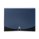 Smead 12-Pocket Poly Expanding File, 0.88" Expansion, 12 Sections, Cord/Hook Closure, 1/6-Cut Tabs, Letter Size, Black/Blue