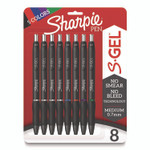 Sharpie S-Gel S-Gel High-Performance Gel Pen, Retractable, Medium 0.7 mm, Assorted Ink Colors, Black Barrel, 8/Pack SAN2126231