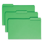 Smead Colored File Folders, 1/3-Cut Tabs: Assorted, Legal Size, 0.75" Expansion, Green, 100/Box (SMD17143) View Product Image