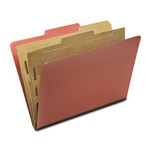 AbilityOne 7530016006979, SKILCRAFT Pocket Classification Folder, 2" Expansion, 2 Dividers, 6 Fasteners, Letter Size, Earth Red, 10/Box