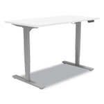 Union & Scale Essentials Electric Sit-Stand Desk, 55.1" x 27.5" x 25.9" to 51.5", White/Aluminum
