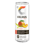 Celsius Live Fit Fitness Drink, Peach Mango Green Tea, 12 oz Can, 12/Carton View Product Image