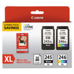 Canon 8278B005 (PG-245XL/CL-246XL) Ink/Paper Combo, 180/300 Page-Yield, Black/Tri-Color View Product Image