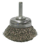 Weiler Stem-Mounted Crimped Wire Cup Brush  1 3/4 In Dia.  .0118 In Stainless Steel (804-14304) View Product Image