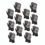 MCR Safety Ninja Nitrile Coating Nylon/Spandex Gloves, Black/Gray, X-Large, Dozen