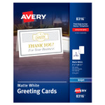 Avery Half-Fold Greeting Cards with Matching Envelopes, Inkjet, 85 lb, 5.5 x 8.5, Matte White, 1 Card/Sheet, 30 Sheets/Box (AVE8316) View Product Image