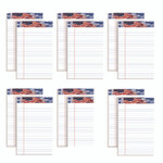 TOPS American Pride Writing Pad, Narrow Rule, Red/White/Blue Headband, 50 White 5 x 8 Sheets, 12/Pack