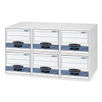 Bankers Box STOR/DRAWER STEEL PLUS Extra Space-Savings Storage Drawers, Letter Files, 14" x 25.5" x 11.5", White/Blue, 6/Carton