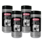 WEIMAN Stainless Steel Wipes, 1-Ply, 7 x 8, White, 30/Canister, 4 Canisters/Carton (WMN92CT) View Product Image