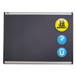 Quartet Prestige Plus Magnetic Fabric Bulletin Boards, 36" x 24", Gray Surface, Satin Aluminum Frame