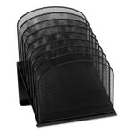 Safco Onyx Mesh Desk Organizer with Tiered Sections, 8 Sections, Letter to Legal Size Files, 11.75" x 10.75" x 14", Black (SAF3258BL) View Product Image
