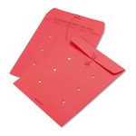 Quality Park Colored Paper String and Button Interoffice Envelope, #97, One-Sided Five-Column Format, 10 x 13, Red, 100/Box