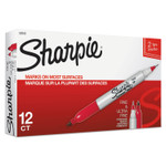 Sharpie Twin-Tip Permanent Marker, Extra-Fine/Fine Bullet Tips, Red, Dozen