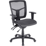 Lorell Mesh Swivel Midback Chair, 25-1/4"x23-1/2"x40-1/2", BKSR (LLR86904) View Product Image