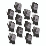 MCR Safety Ninja Nitrile Coating Nylon/Spandex Gloves, Black/Gray, Medium, Dozen