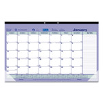 Brownline Monthly Desk Pad Calendar, 17.75 x 10.88, White/Blue/Green Sheets, Black Binding, Clear Corners, 12-Month (Jan to Dec): 2024 View Product Image