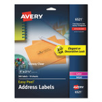 Avery Glossy Clear Easy Peel Mailing Labels w/ Sure Feed Technology, Inkjet/Laser Printers, 1 x 2.63, 30/Sheet, 10 Sheets/Pack (AVE6521) View Product Image