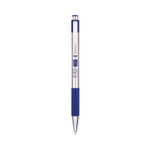 Zebra G-301 Gel Pen, Retractable, Medium 0.7 mm, Blue Ink, Stainless Steel/Blue Barrel, 2/Pack (ZEB41322) View Product Image