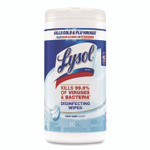 LYSOL Brand Disinfecting Wipes, 1-Ply, 7 x 7.25, Crisp Linen, White, 80 Wipes/Canister