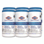 Clorox Healthcare Bleach Germicidal Wipes, 1-Ply, 6 x 5, Unscented, White, 150/Canister, 6 Canisters/Carton