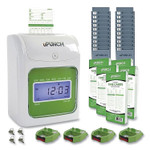 uPunch UB1000 Electronic Non-Calculating Time Clock Bundle, LCD Display, Beige/Green (PPZUB1000) View Product Image