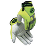 Caiman White Goat Grain Leather Multi-Activity Gloves  Medium  Hi-Viz Lime Green (607-2980-M) View Product Image