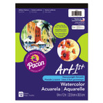 Pacon Artist Watercolor Paper Pad, Unruled, Yellow Cover, 12 White 9 x 12 Sheets (PAC4910) View Product Image