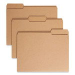 Smead Heavyweight Kraft File Folder, 1/3-Cut Tabs: Assorted, Letter Size, 0.75" Expansion, 17-pt Kraft, Brown, 50/Box