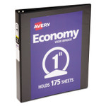 Avery Economy View Binder with Round Rings , 3 Rings, 1" Capacity, 11 x 8.5, Black, (5710) View Product Image