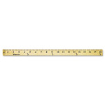 Westcott Wood Yardstick with Metal Ends, 36" Long. Clear Lacquer Finish