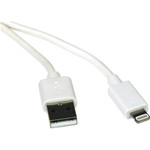 Tripp Lite 3ft Lightning USB Sync/Charge Cable for Apple Iphone / Ipad White 3' (TRPM100003WH) View Product Image