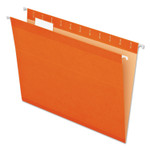 Pendaflex Colored Reinforced Hanging Folders, Letter Size, 1/5-Cut Tabs, Orange, 25/Box