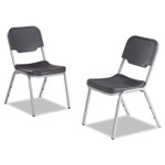 Iceberg Rough n Ready Stack Chair, Supports Up to 500 lb, 17.5" Seat Height, Charcoal Seat, Charcoal Back, Silver Base, 4/Carton (ICE64117) View Product Image