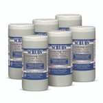 SCRUBS Stainless Steel Cleaner Towels, 1-Ply, 9.75 x 10.5, Lemon Scent, 30/Canister, 6 Canisters/Carton