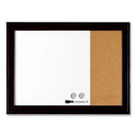Quartet Home Decor Combo Magnetic Dry Erase/Bulletin Board, 23" x 17", Tan/White Surface, Black Wood Frame
