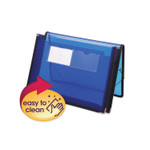 Smead Poly Wallets, 2.25" Expansion, 1 Section, Elastic Cord Closure, Letter Size, Translucent Blue