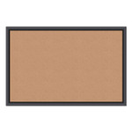 U Brands Cork Bulletin Board, 36" x 24" (Actual Size: 35" x 23"), Tan Surface, Black Wood Frame