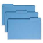 Smead Reinforced Top Tab Colored File Folders, 1/3-Cut Tabs: Assorted, Legal Size, 0.75" Expansion, Blue, 100/Box
