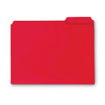 Smead Top Tab Poly Colored File Folders, 1/3-Cut Tabs: Assorted, Letter Size, 0.75" Expansion, Red, 24/Box
