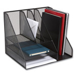 TRU RED Wire Mesh Combination Organizer, Vertical/Horizontal, 8 Sections, Letter-Size, 12 x 12 x 13.97, Matte Black