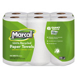 Marcal 100% Premium Recycled Kitchen Roll Towels, 2-Ply, 11 x 5.5, White, 140/Roll, 6 Rolls/Pack (MRC6181PK) View Product Image